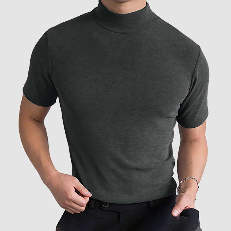 Herren T Shirt mit Stehkragen atmungsaktiv und bequem