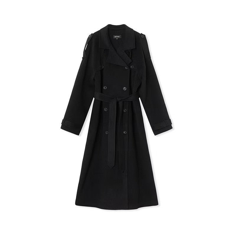 Damen zweireihiger Trenchcoat mit Gürtel