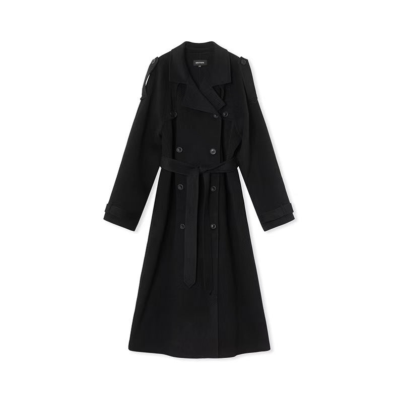 Damen zweireihiger Trenchcoat mit Gürtel