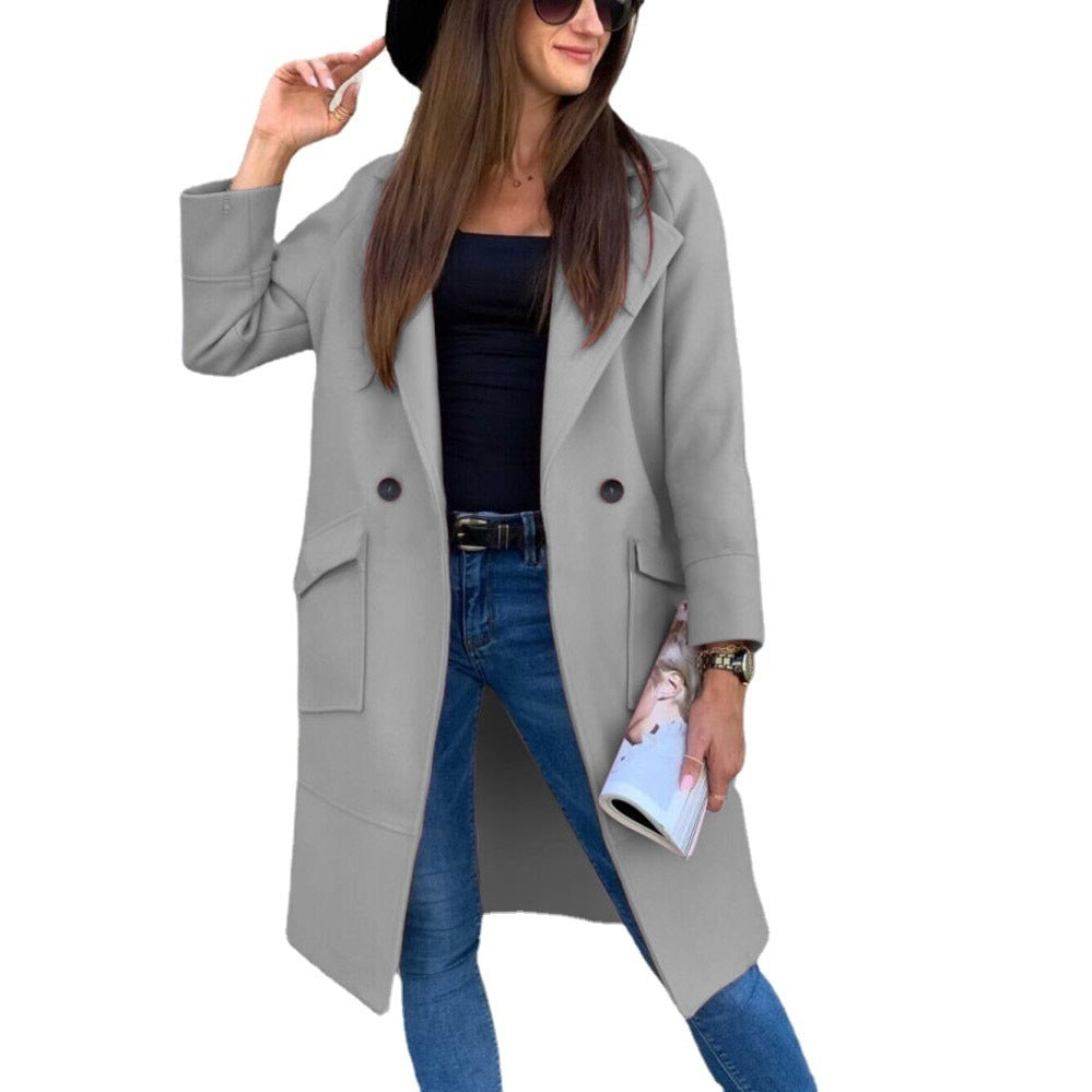 Damen eleganter zweireihiger Trenchcoat