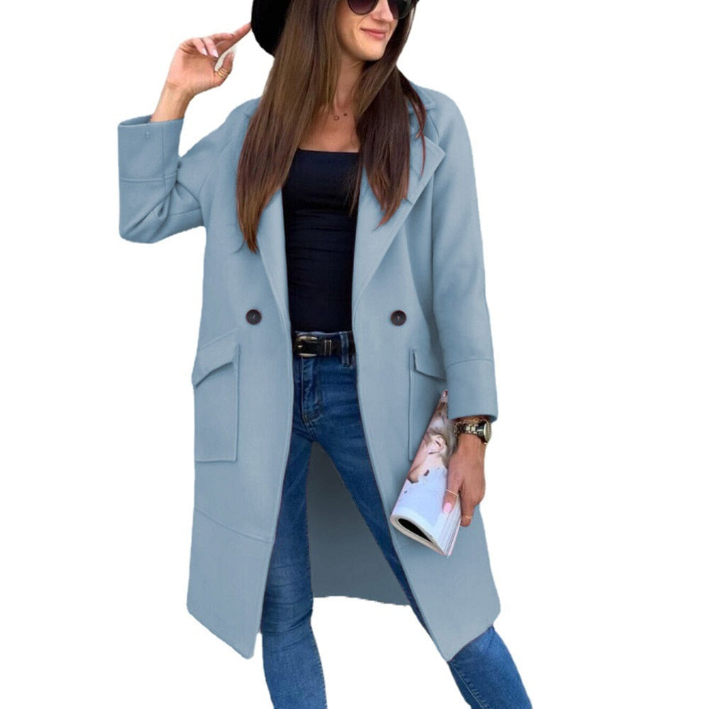 Damen eleganter zweireihiger Trenchcoat