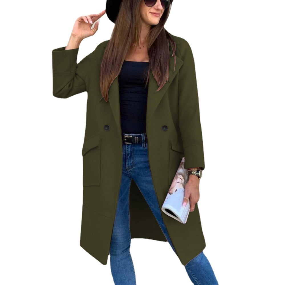 Damen eleganter zweireihiger Trenchcoat