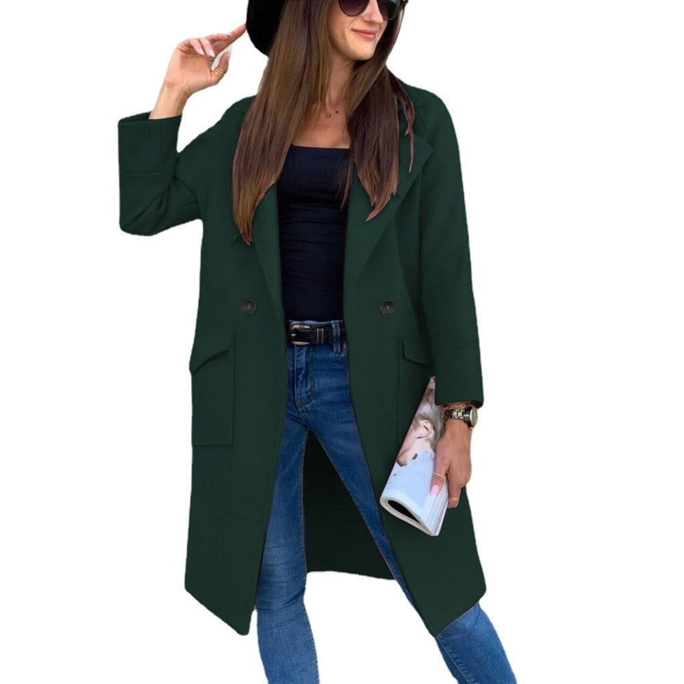 Damen eleganter zweireihiger Trenchcoat