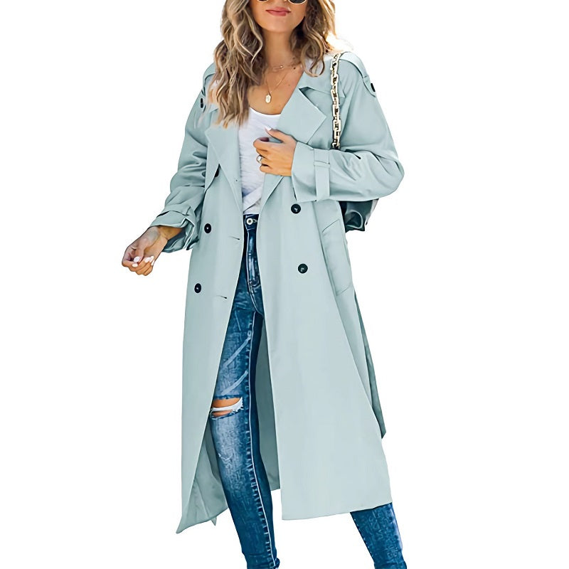 Damen langer Trenchcoat