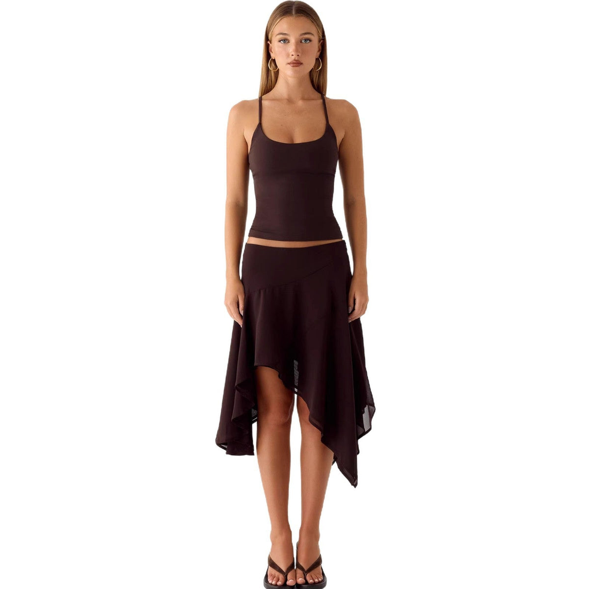 Damen Halbrock mit hoher Taille und asymmetrischem Schnitt
