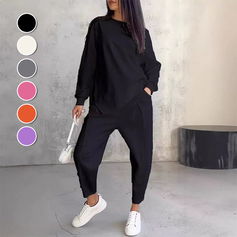 Damen lässiger Zweiteiler mit Oberteil und Hose