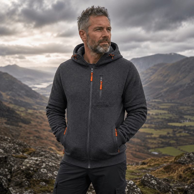Herren Hoodie mit Reißverschluss und Kapuze