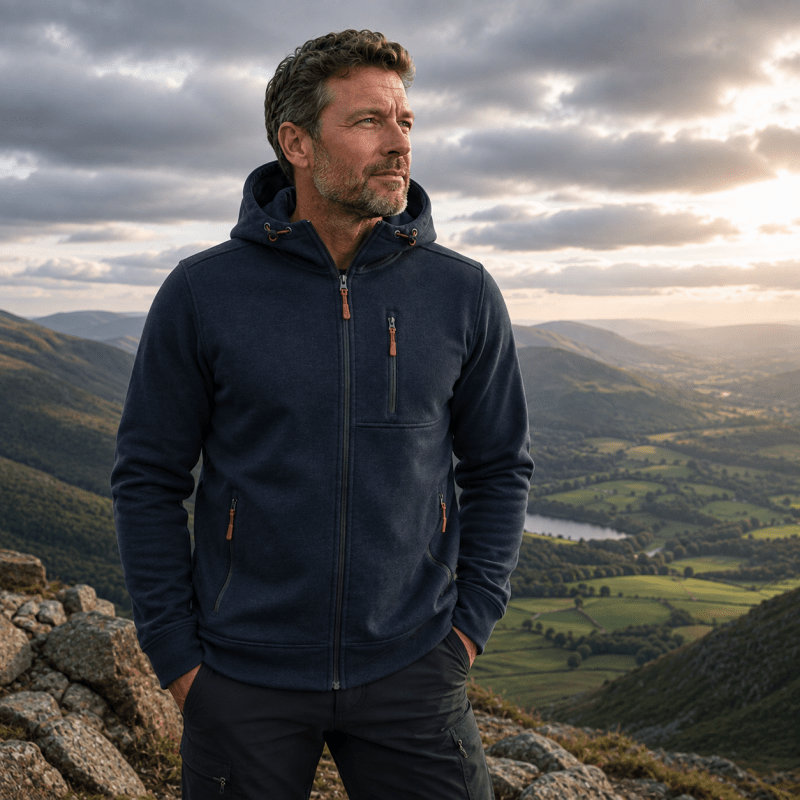 Herren Hoodie mit Reißverschluss und Kapuze