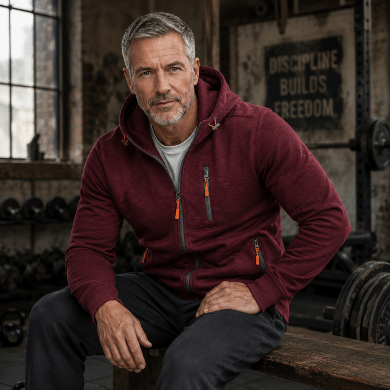 Herren Hoodie mit Reißverschluss und Kapuze