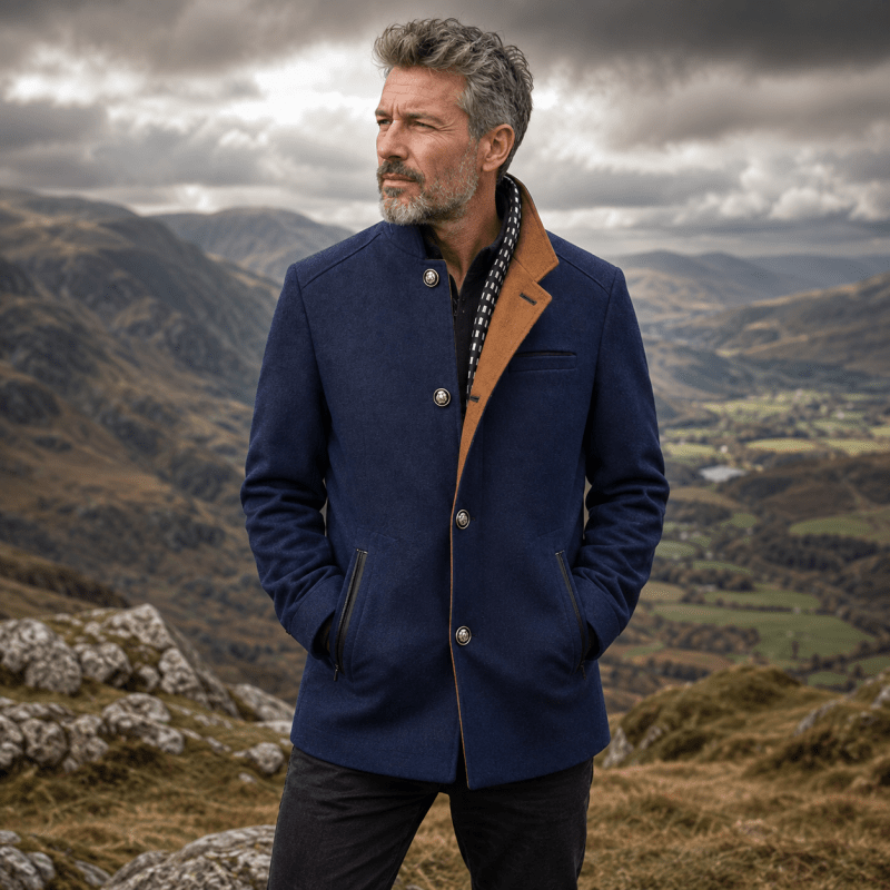 Herren Pea Coat aus Wollmischung