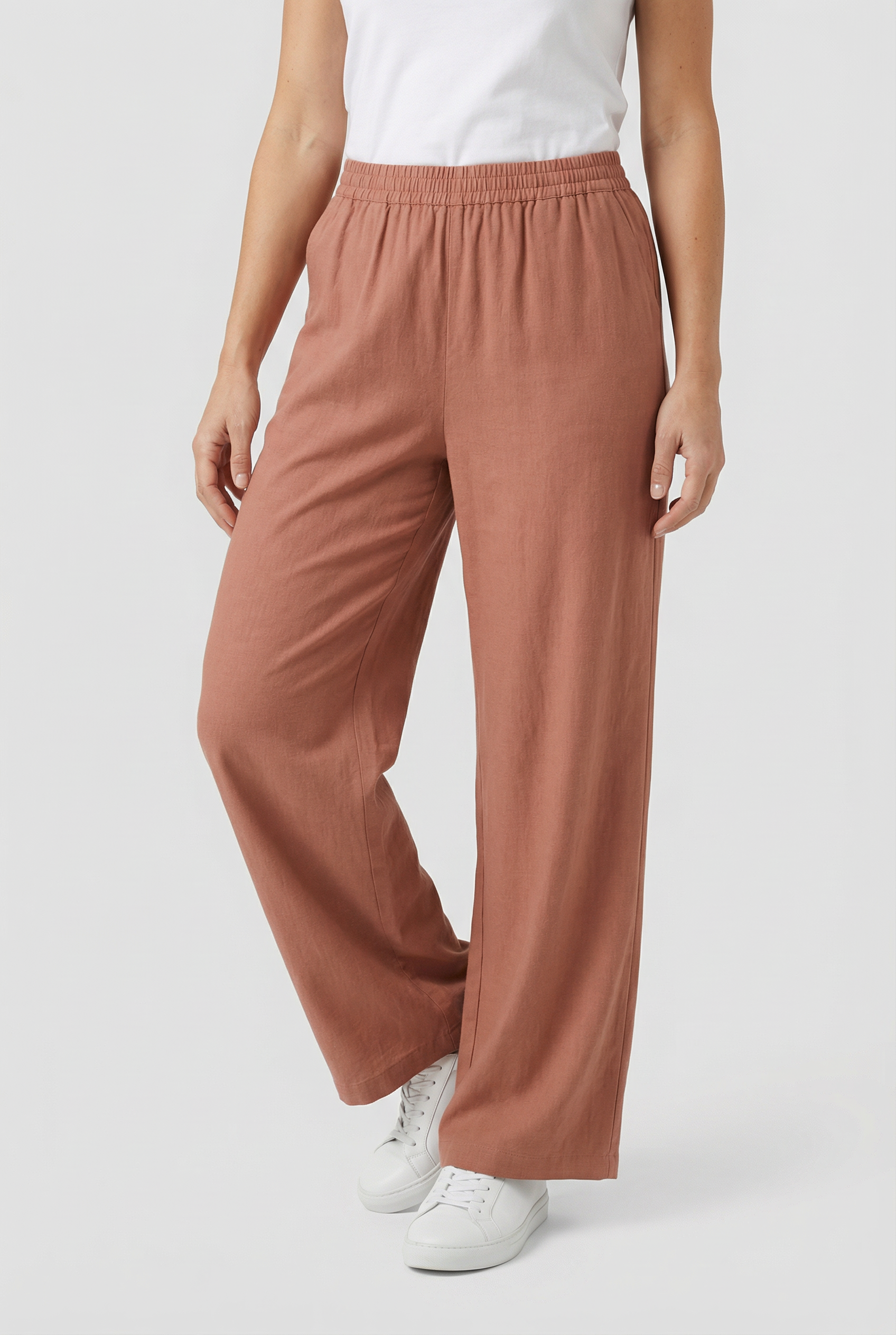 Damen Hoch taillierte Hose mit weitem Bein – Bequeme Passform