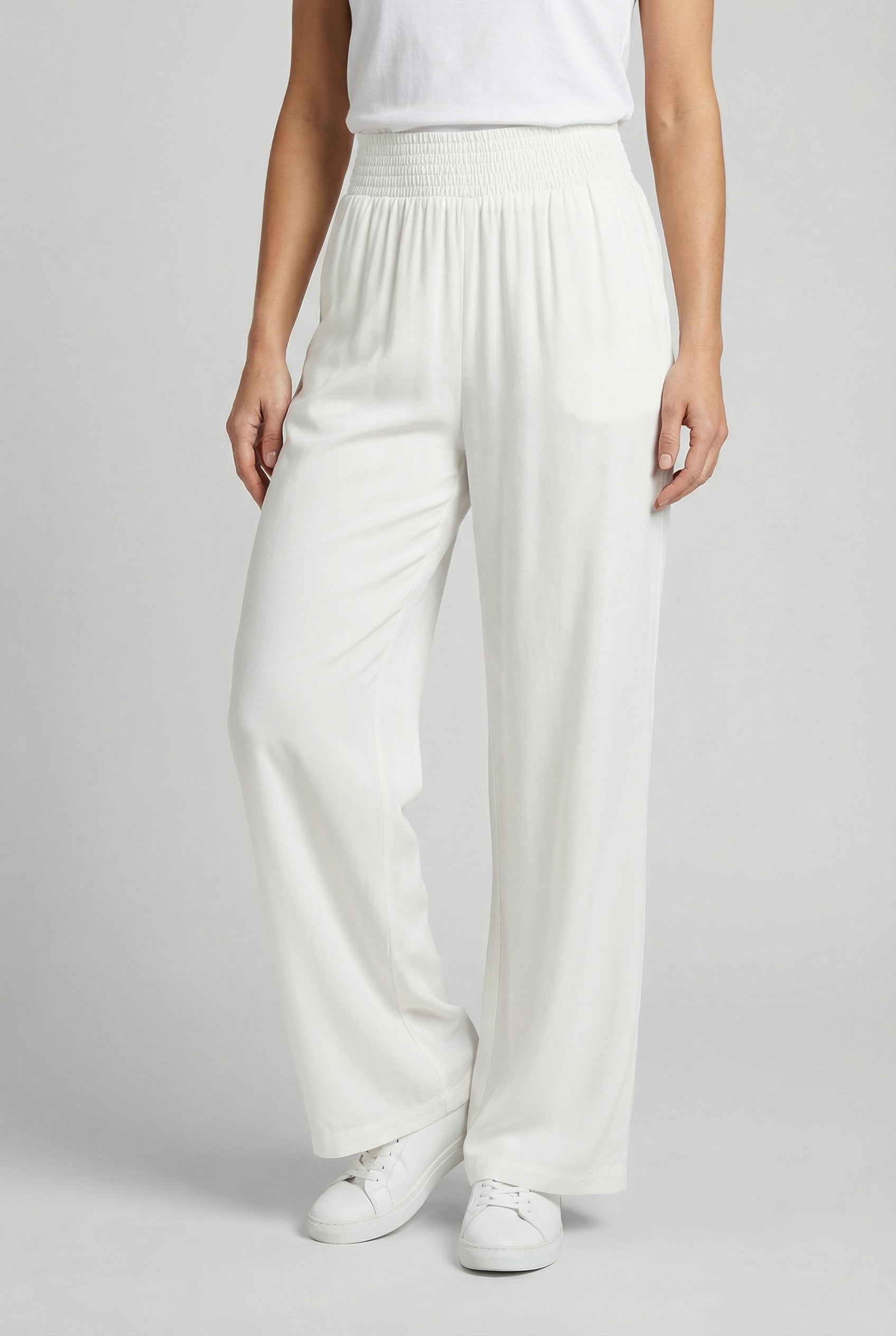Damen Hoch taillierte Hose mit weitem Bein – Bequeme Passform