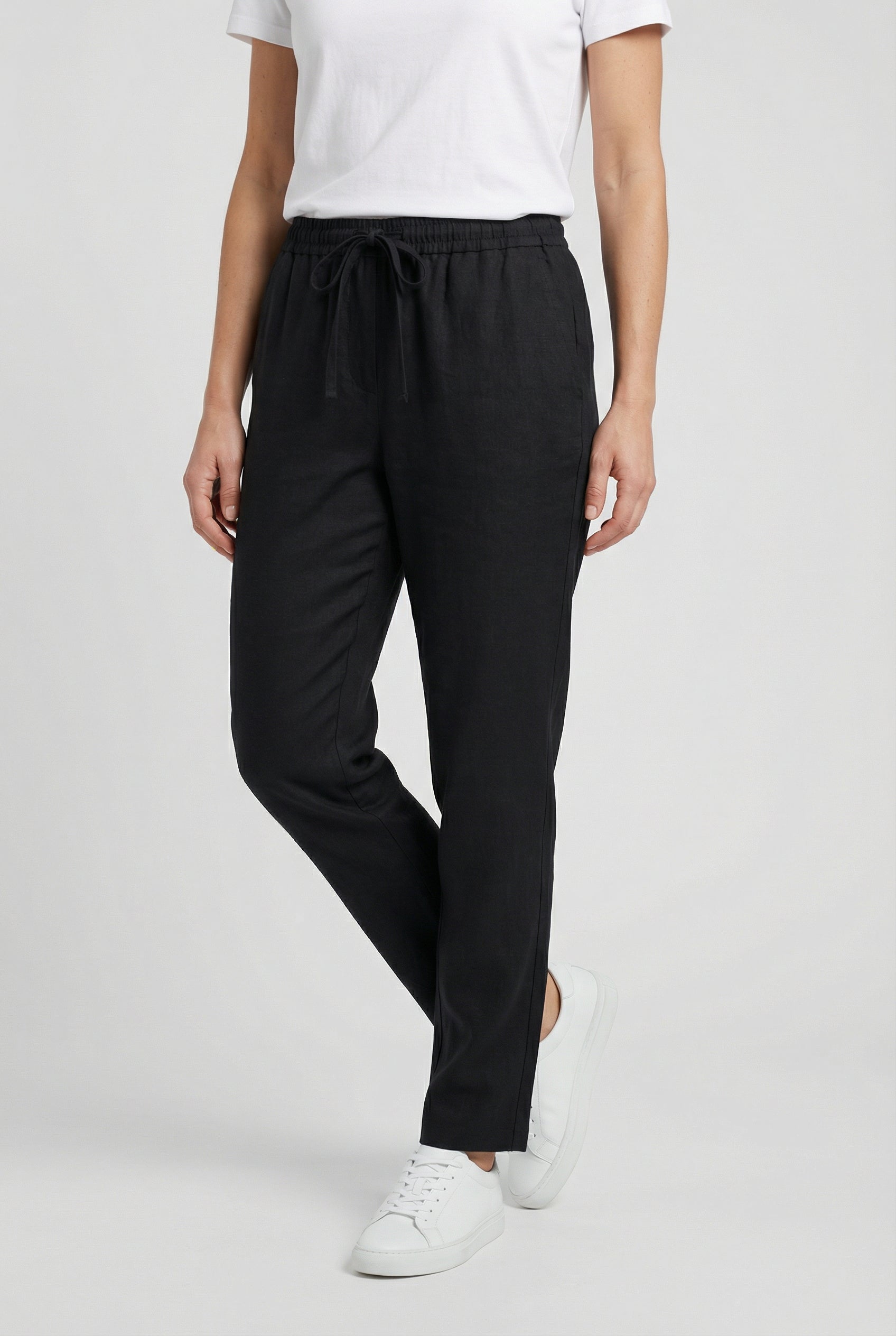 Damen Leinenhose mit Schnürung vorne – Sommerlicher Lace-Up Style