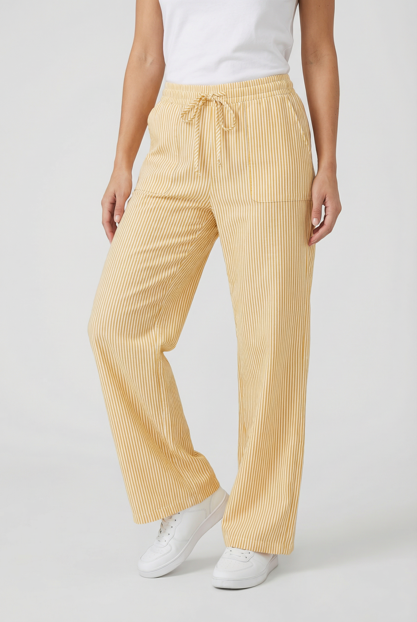 Damen Freizeithose – Lockerer Schnitt mit Kordelzug und Taschen