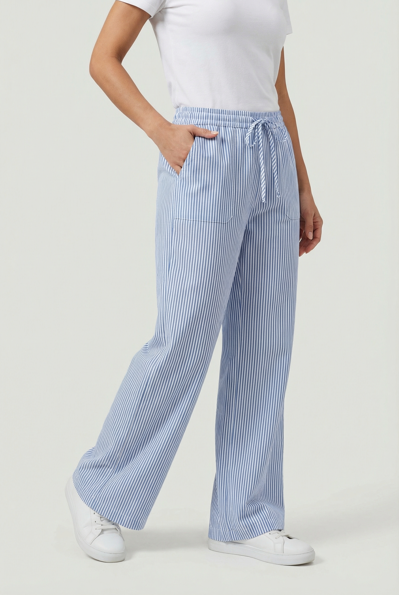 Damen Freizeithose – Lockerer Schnitt mit Kordelzug und Taschen
