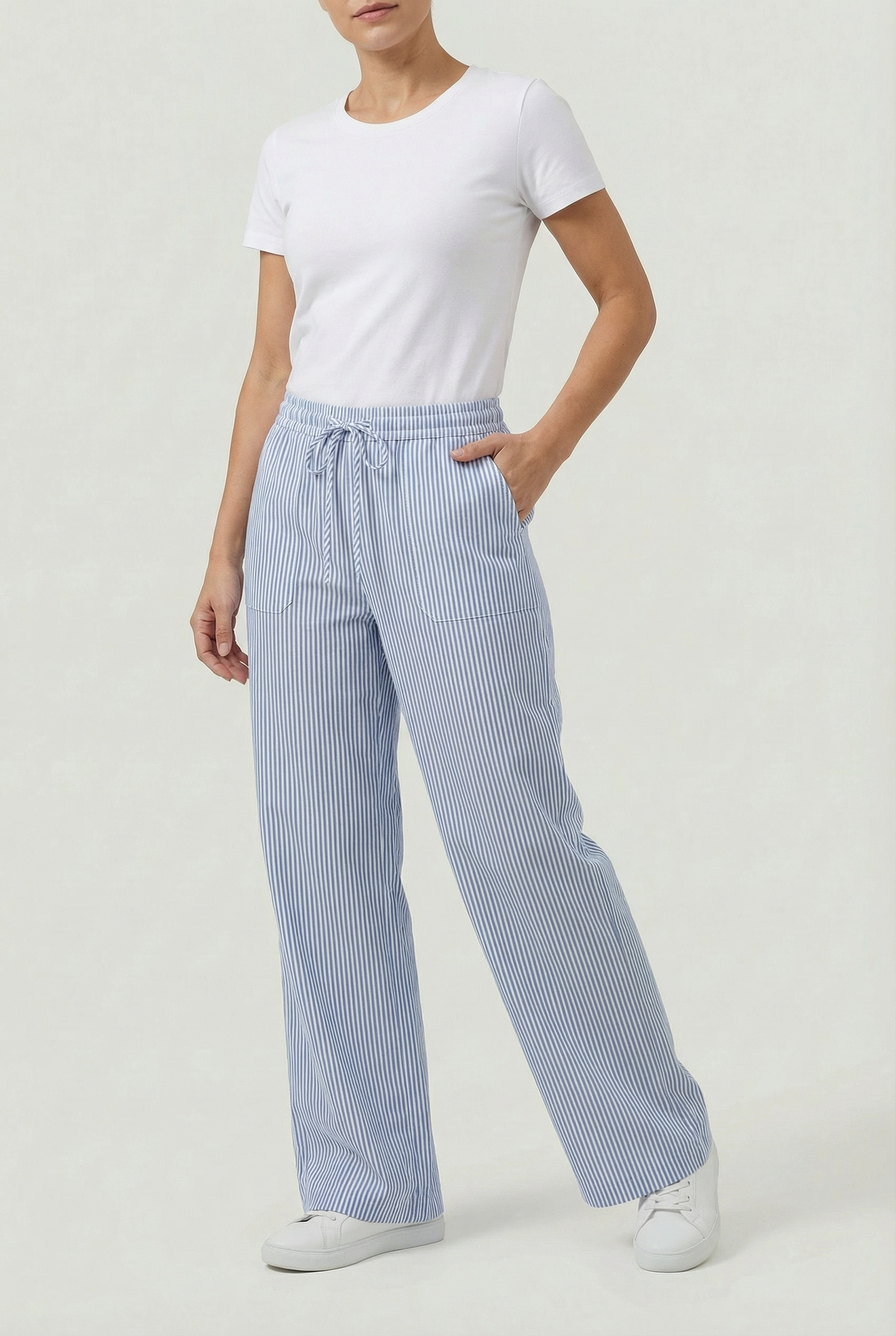 Damen Freizeithose – Lockerer Schnitt mit Kordelzug und Taschen