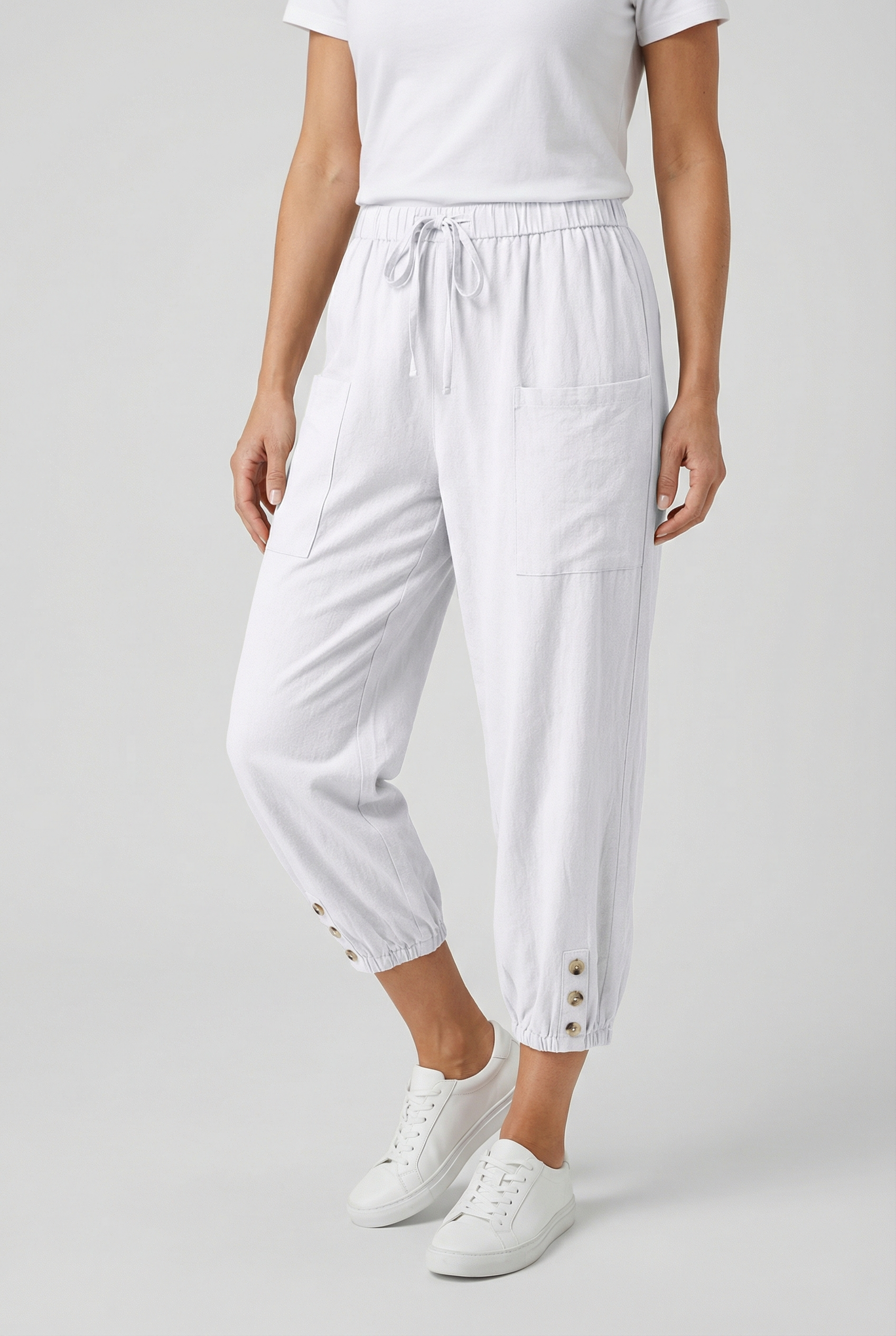 Damen Hoch taillierte Baumwollhose – Bequeme Passform für jeden Anlass