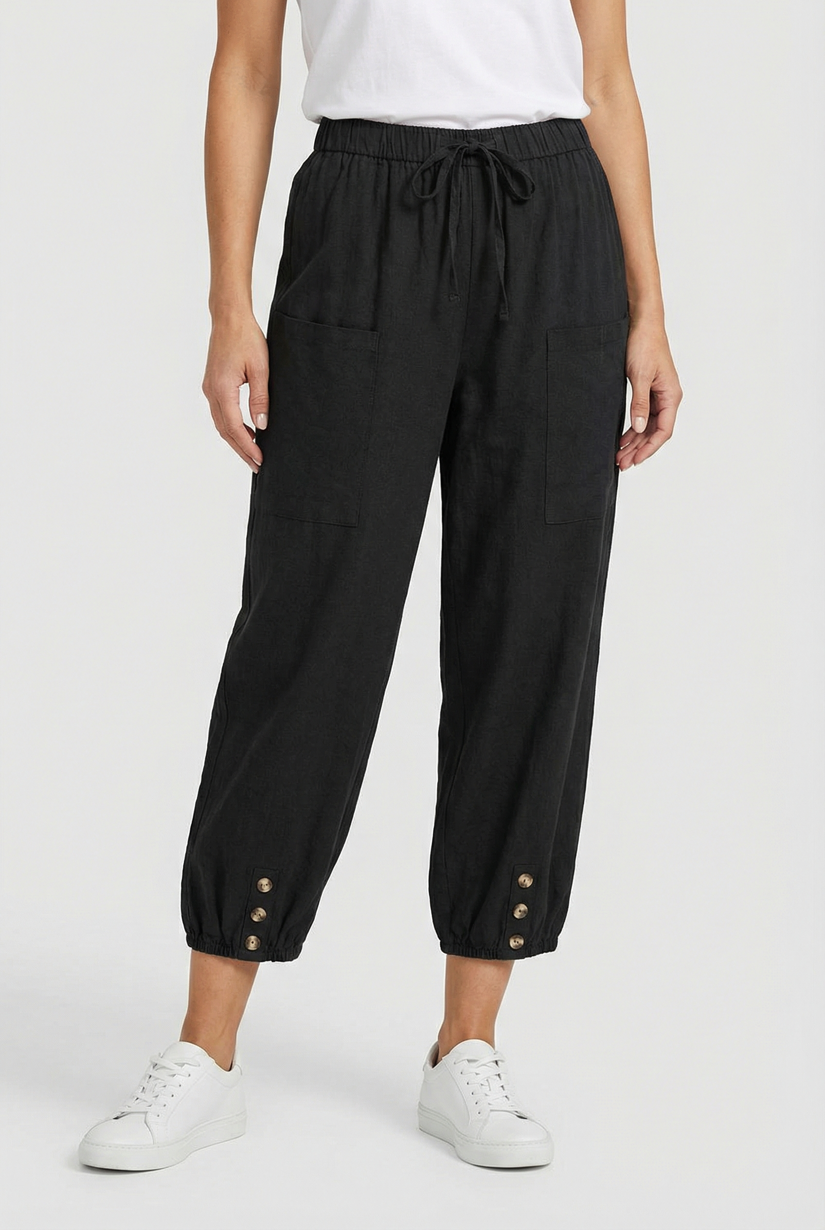 Damen Hoch taillierte Baumwollhose – Bequeme Passform für jeden Anlass