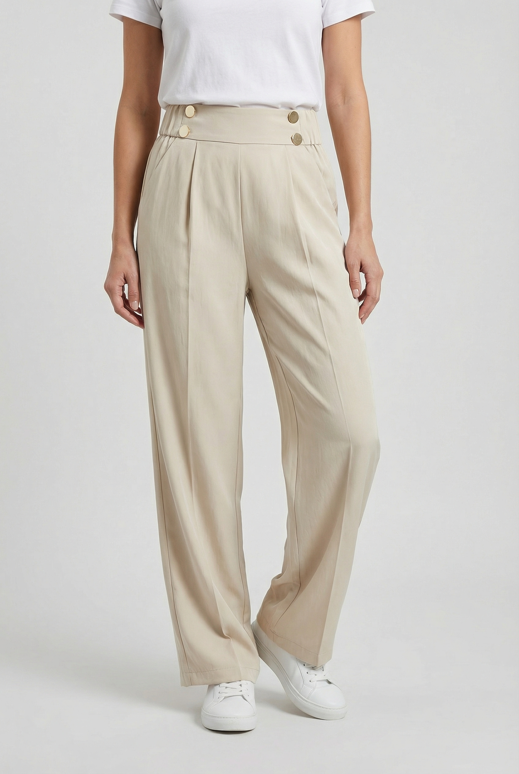 Damen Hose mit weitem Bein – Gerader Schnitt aus Baumwoll-Polyester