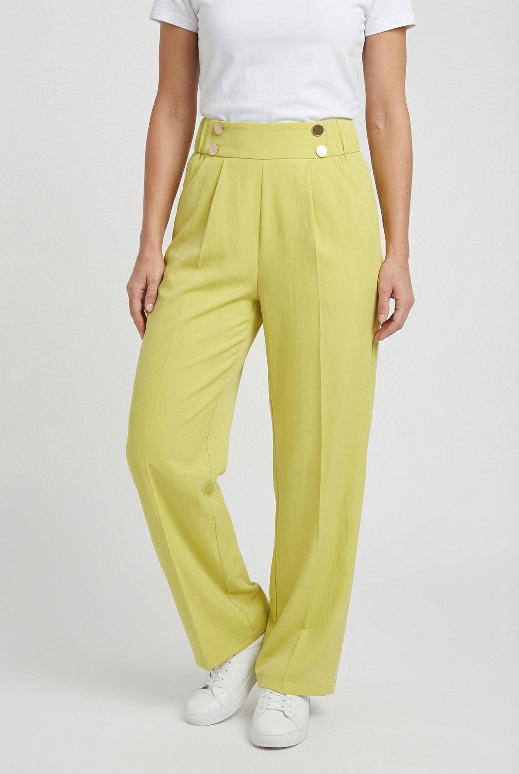 Damen Hose mit weitem Bein – Gerader Schnitt aus Baumwoll-Polyester