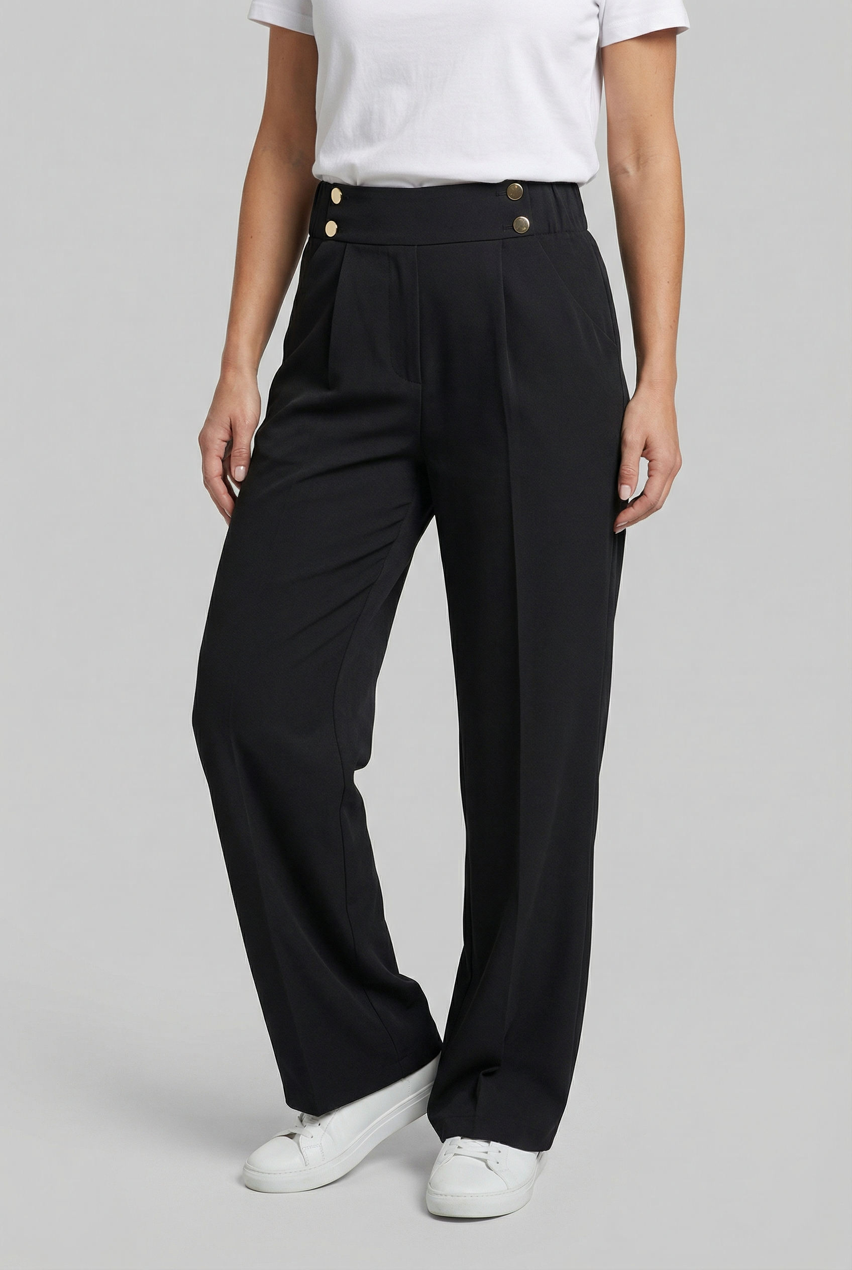 Damen Hose mit weitem Bein – Gerader Schnitt aus Baumwoll-Polyester