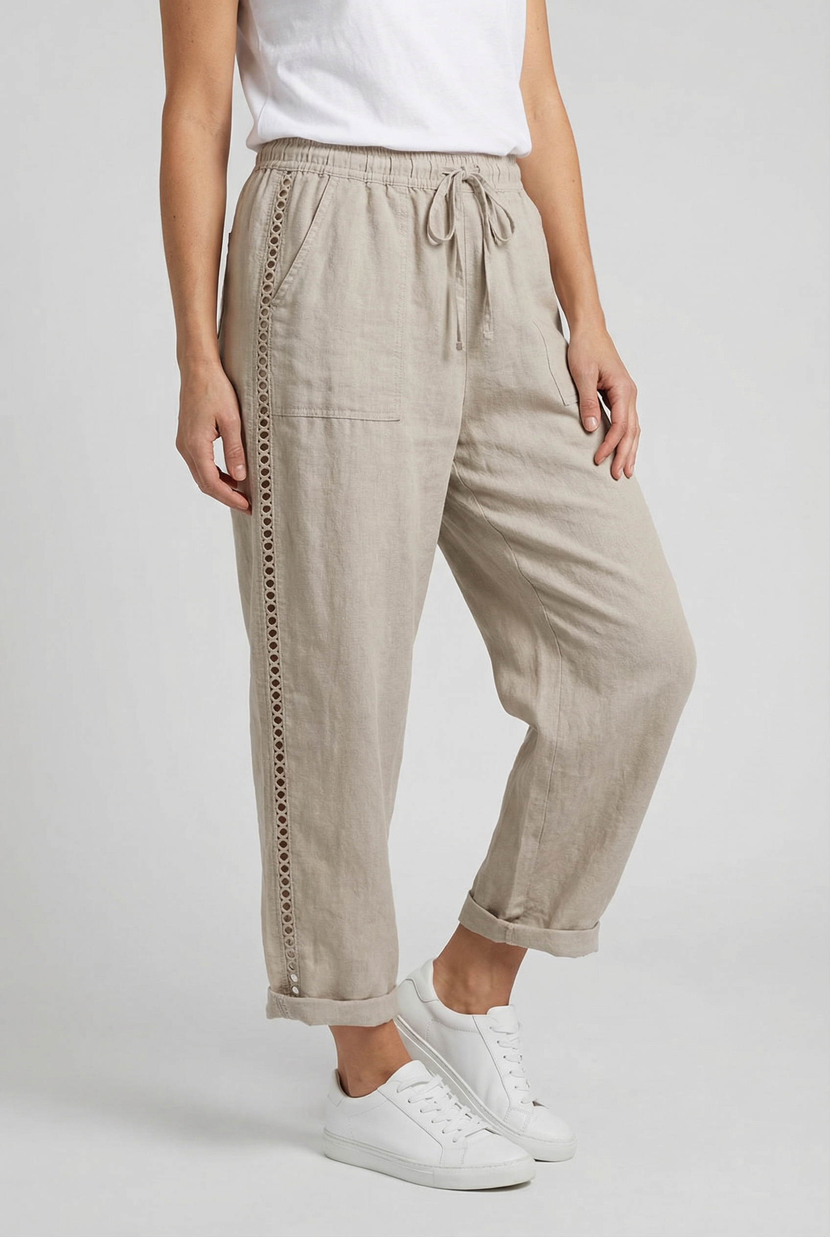 Damen Leichte Boho-Hose – Lockerer Schnitt mit elastischem Bund