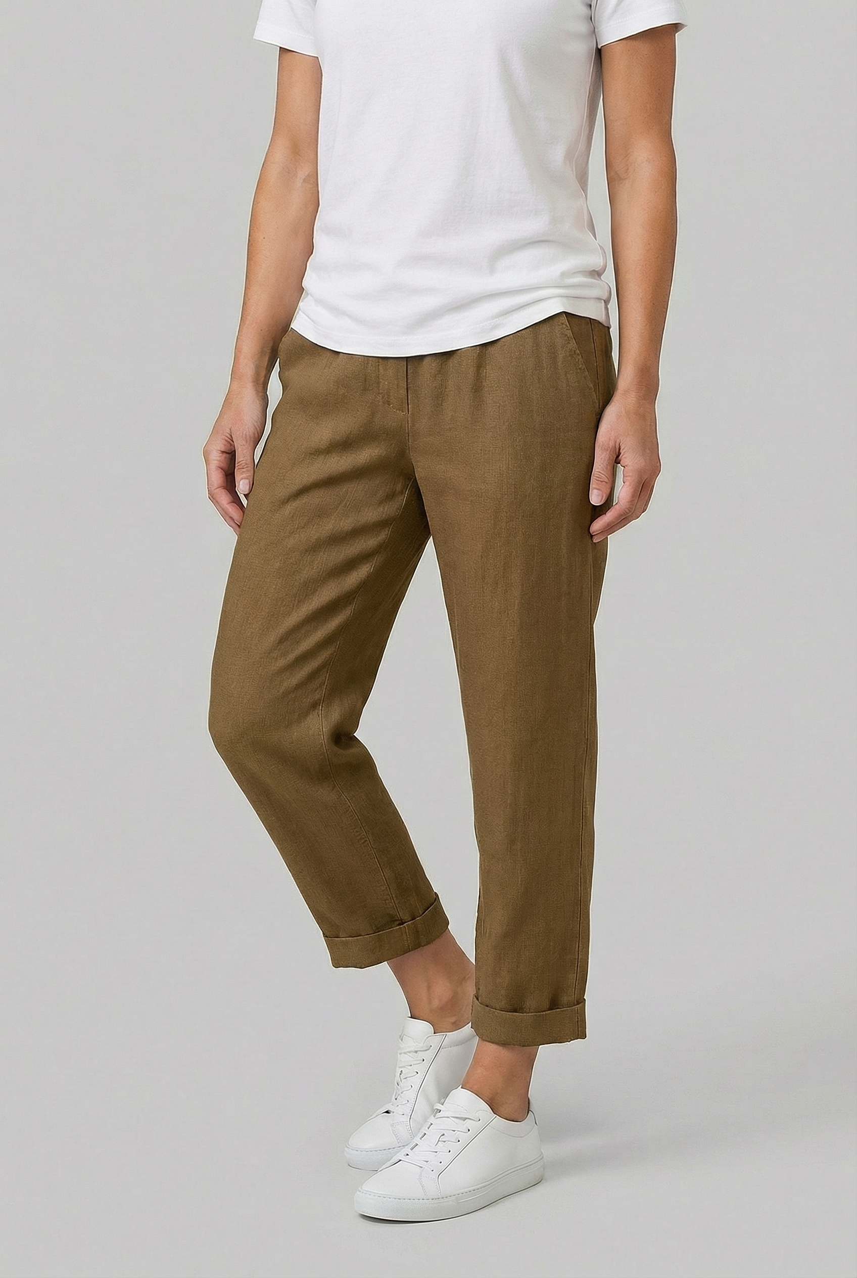 Damen Leichte Leinenhose mit geradem Bein – Sommerlicher Komfort