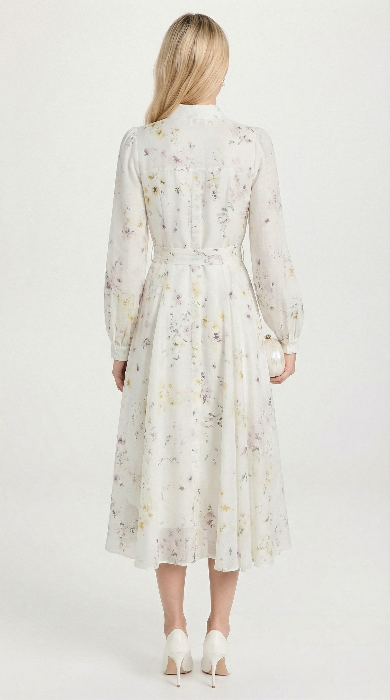 Damen bedrucktes Midikleid mit Schnürung