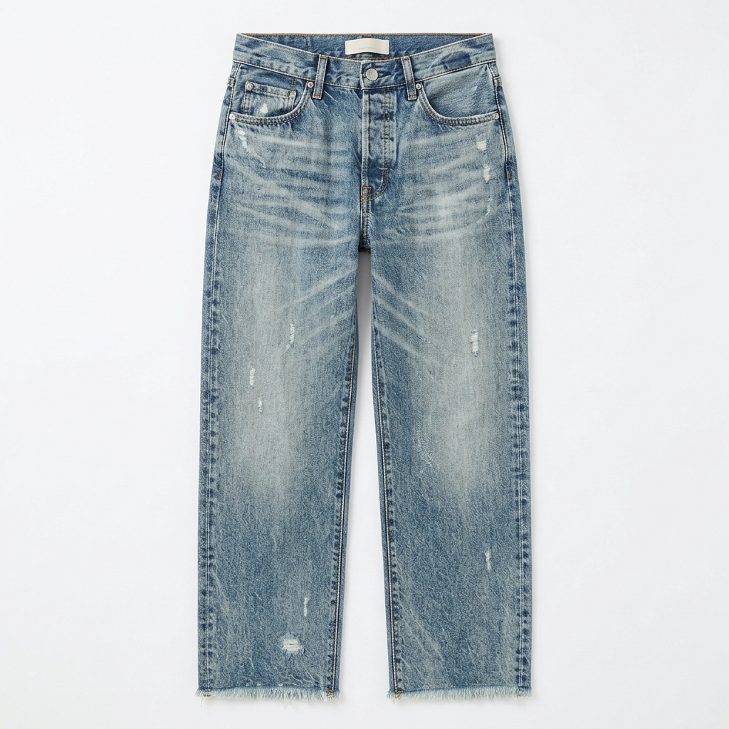 Damen Retro Fransen Jeans