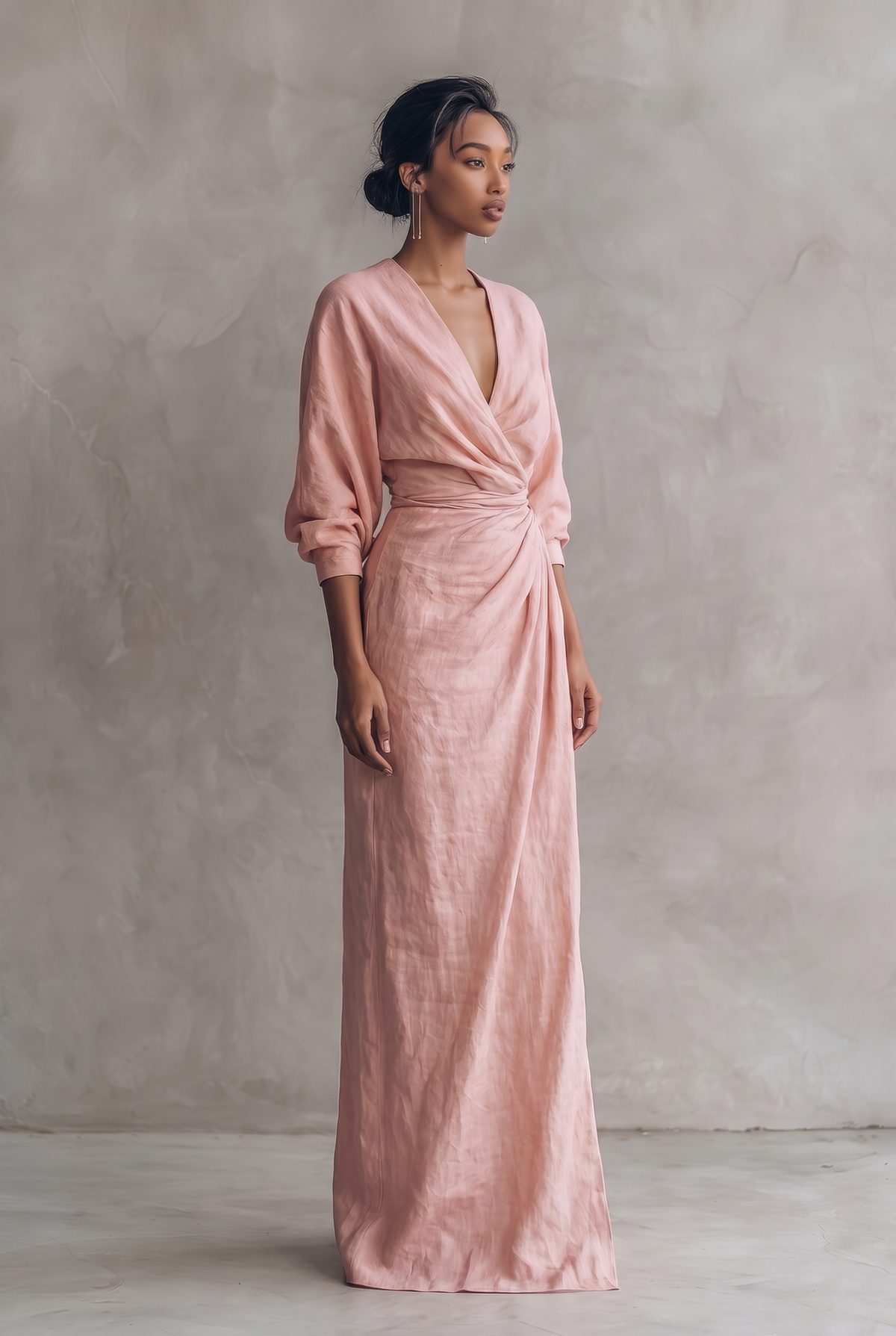 Damen Maxikleid mit Wickelausschnitt