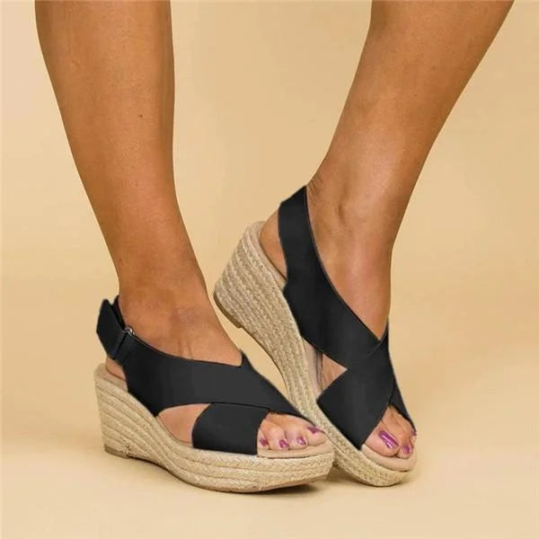 Bequeme orthopädische Keilabsatz Espadrilles Clara