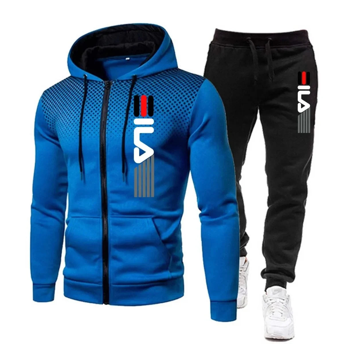 Herren Sport Trainingsanzug mit Kapuze für den Winter