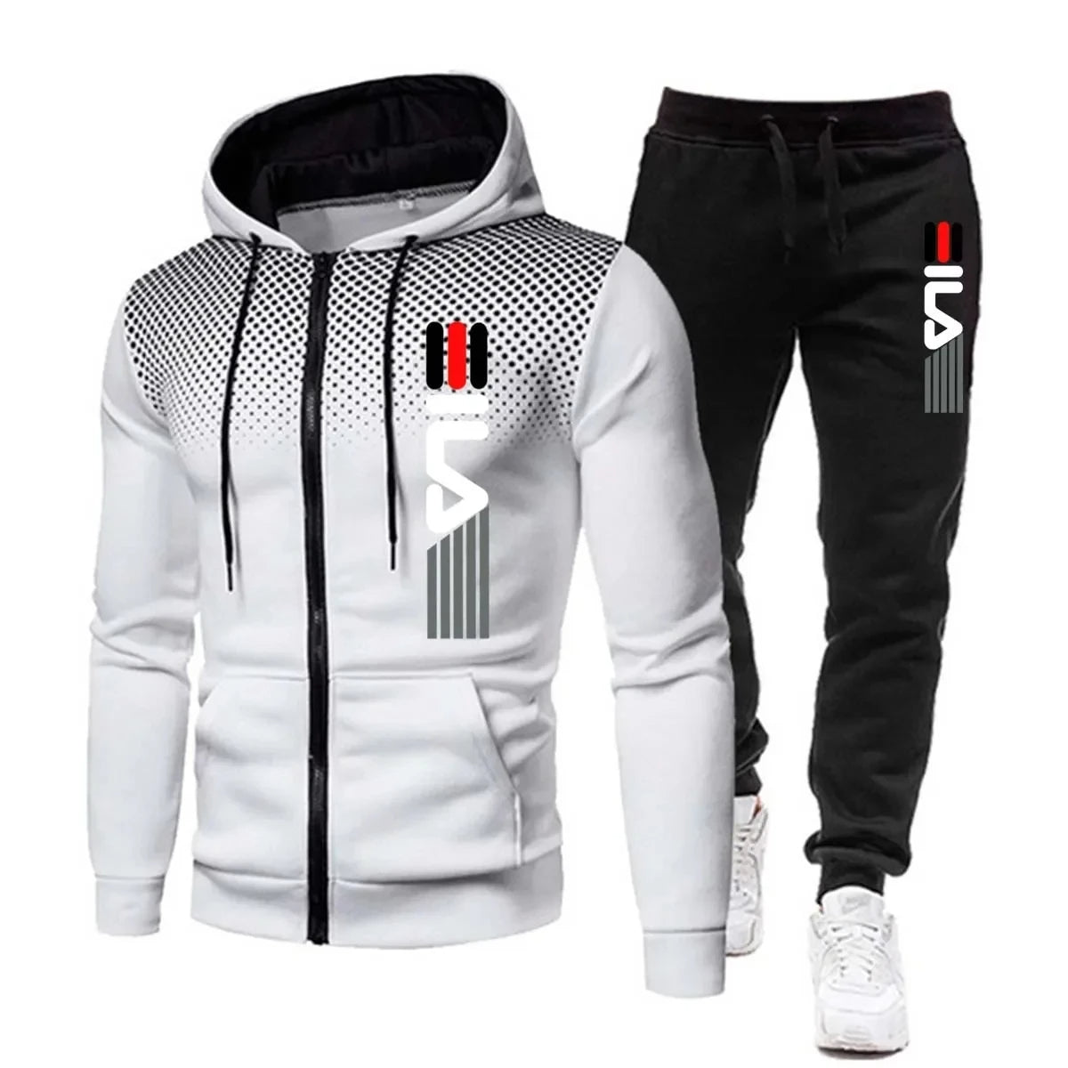 Herren Sport Trainingsanzug mit Kapuze für den Winter