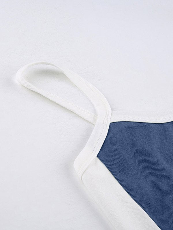 Vintage Kontraststreifen Crop Cami Top