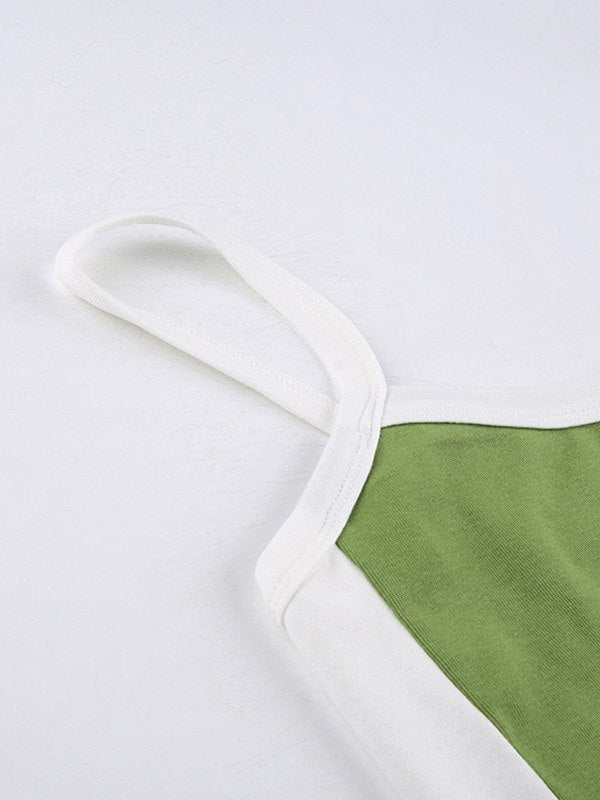 Vintage Kontraststreifen Crop Cami Top