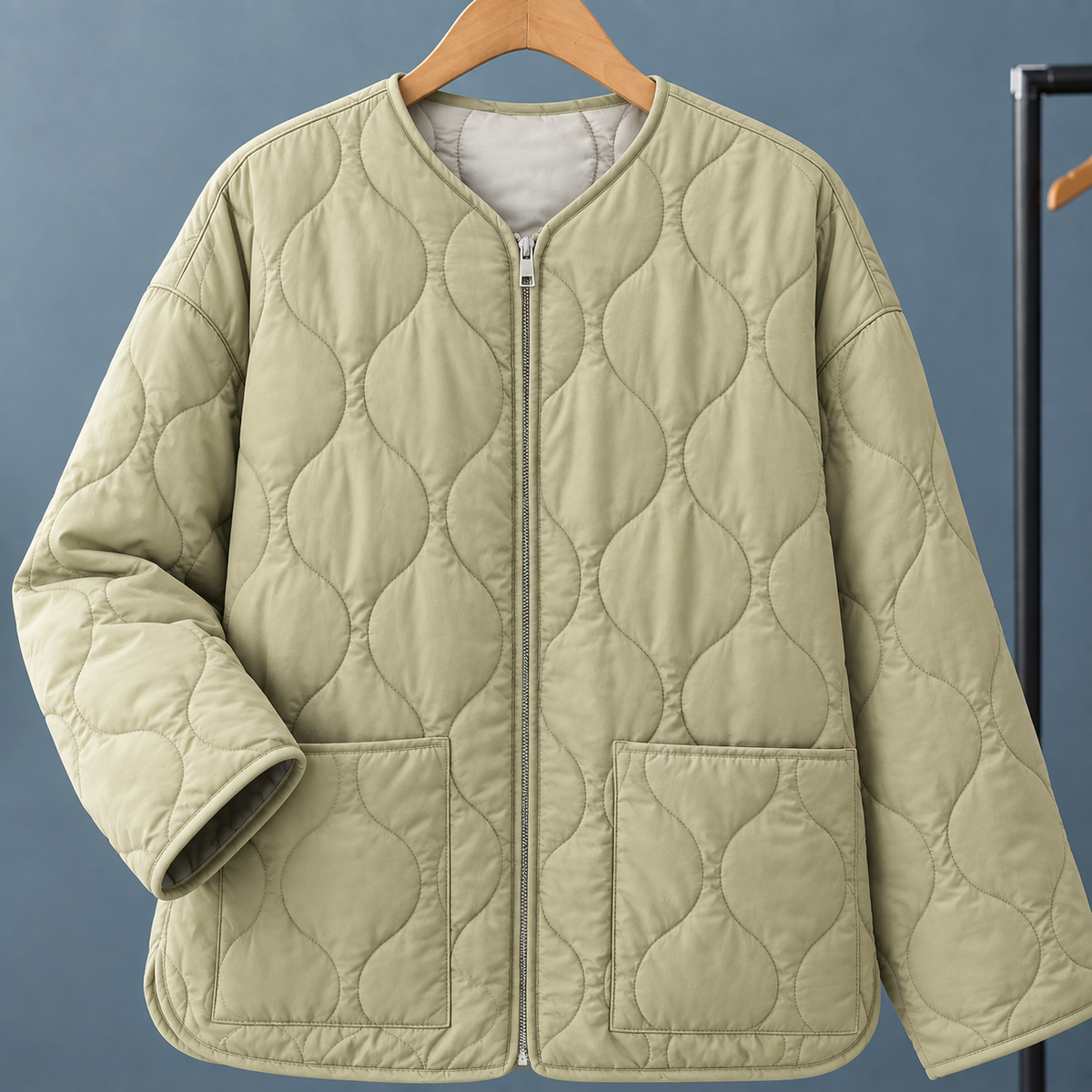 Damen Steppjacke mit Rundhalsausschnitt