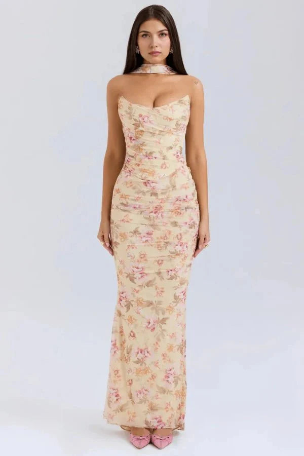 Hailey Ivory Champagne Toast Korsett-Top Trägerlos Satin Brautparty