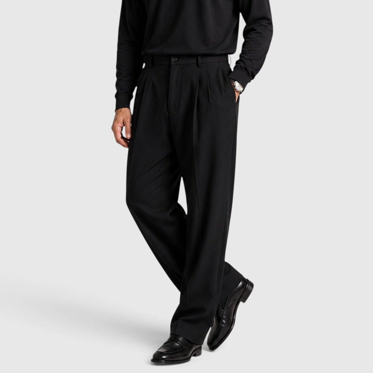 Herren Bundfaltenhose mit weiter Passform