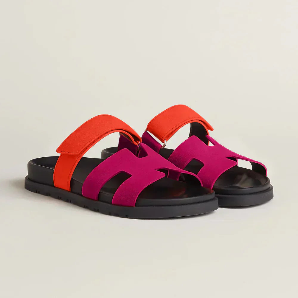 Pamela Damen Sommer Sandalen mit verstellbaren Riemen Pink & Orange