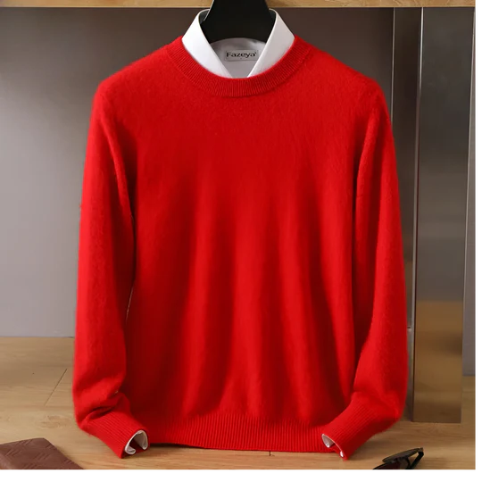 Herren Strickpullover mit Rundhals und langen Ärmeln