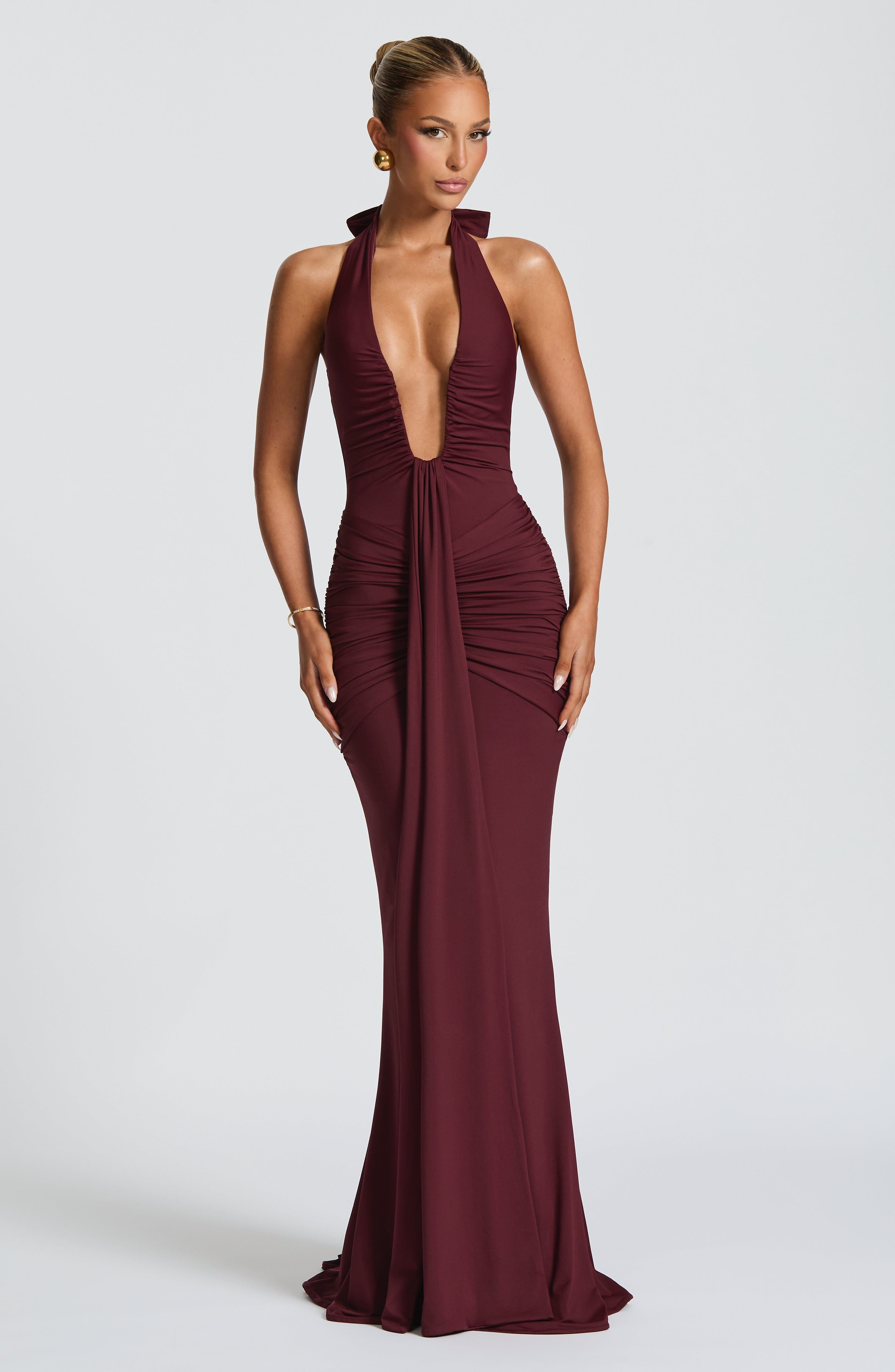 Graces - Drapiertes Jersey-Maxikleid