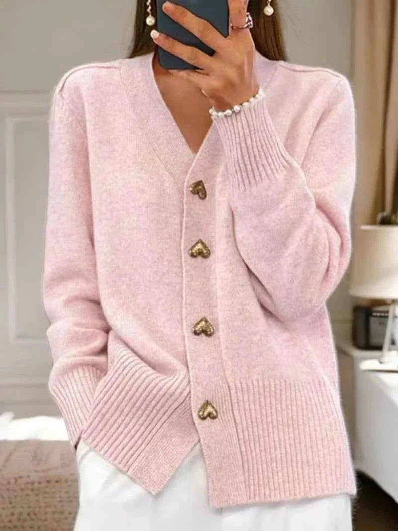 Damen schlichter Cardigan mit Knöpfen