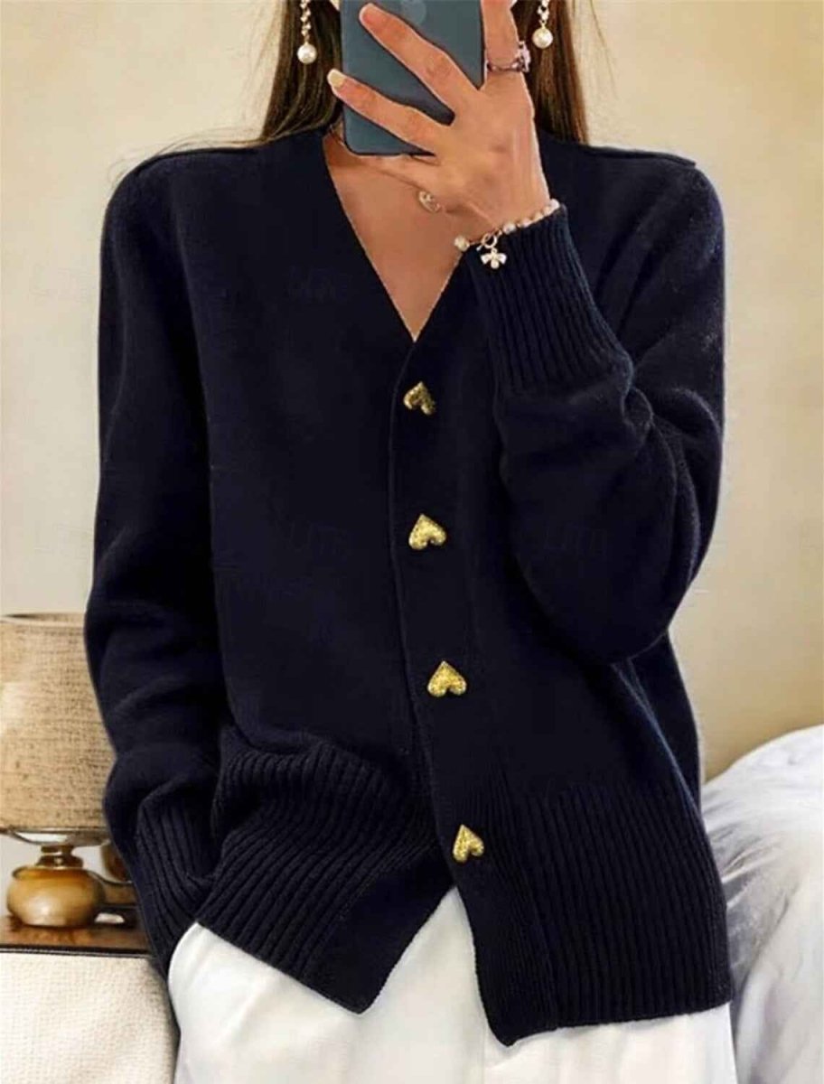 Damen schlichter Cardigan mit Knöpfen