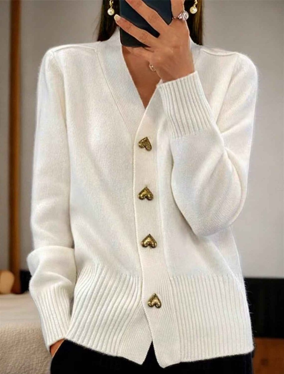 Damen schlichter Cardigan mit Knöpfen