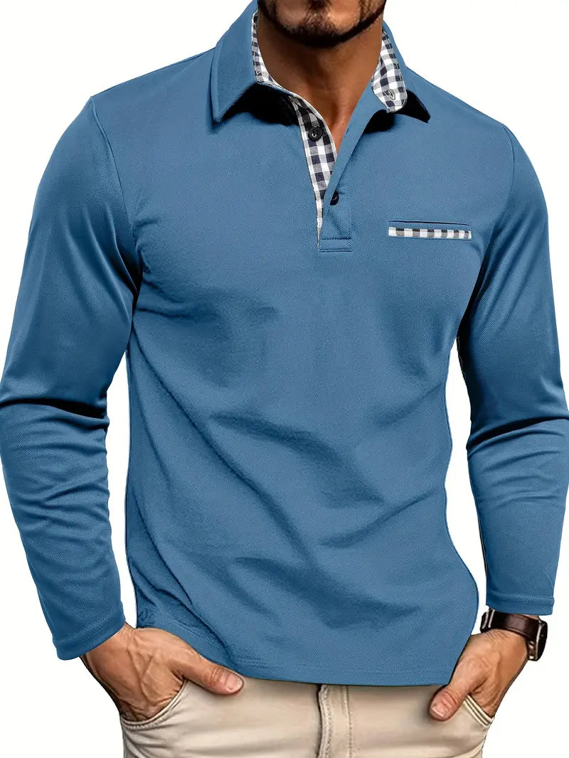 Herren Langarm Poloshirt bequem für den Alltag