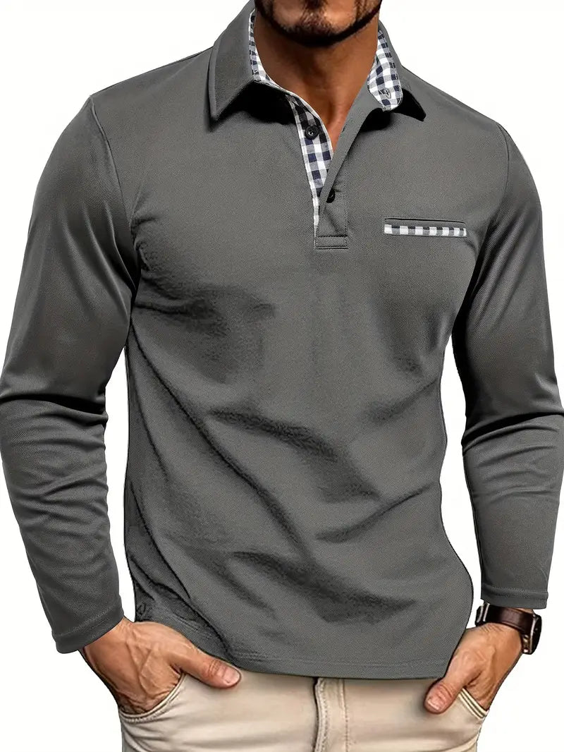 Herren Langarm Poloshirt bequem für den Alltag