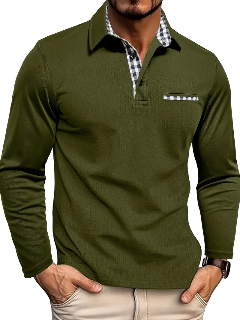 Herren Langarm Poloshirt bequem für den Alltag